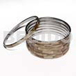 Philippine Bracelets Bangles Laminated Brownlip In 5mm Stainless Metal / 65mm In Diameter / Price Per Piece