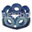 Philippine Bracelets Bangles 30mm Capiz Shell Rings ( 7mm Thickness ) W/ 10mm Inner Hole In Clear Sky Blue Resin Elastic Bangle