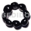 Philippine Bracelets Bangles Elastic 9 Pcs. Black Kukui Nuts Bracelet