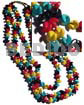 Graduated Necklaces 3 Layers Coco Quarter Moon In Graduated Layers 24in/22in/20in. In Rasta Colors