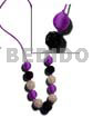 Long Endless Necklaces 20mm/25mm Round Wrapped Wood Beads In Satin Cord / 36in Adjustable