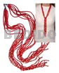Scarf Necklaces Scarf Necklace - 7 Rows Red Glass Beads W/ Tassled White Clam / 36 In.