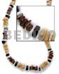 Surfer Jewelry Sq Cut Brown/black/nat Combi White Shell