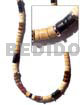 Surfer Jewelry 4-5 Coco Heishe / Bleach / Nat. White & Brown / Black W/ Metal