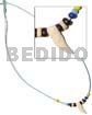 Surfer Jewelry Cord W/ Beads/coco Pklt And Bone Tooth Pendant
