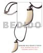 Surfer Jewelry Wax Cord W/ Genuine Wild Boars Fang Pendant