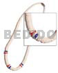 Surfer Jewelry Graduated White Clam W/ Red/blue Accent