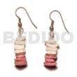 Philippine Dangling Earrings Dangling White Rose/old Rose