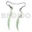 Philippine Dangling Earrings Dangling 10x40mm Pastel Green Hammershell Leaf And Beads Earrings