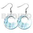 Philippine Dangling Earrings Dangling 35mm Aqua Round Hammershell