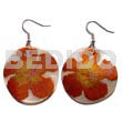 Philippine Dangling Earrings Dangling 35mm Round Handpainted/embossed Hammershell