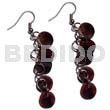 Philippine Dangling Earrings Dangling 5 Pcs. 10mm Round Blacktab Shells