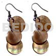 Philippine Dangling Earrings Dangling 3pcs. Round 15mm Brownlip
