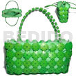Native Bags Green Coco Flowers W/ Inner Lining