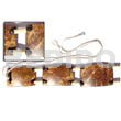 Philippine Belts Polished Rectangular Tiger Coco Belt W/ Black Pokalet Beads