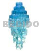 Capiz Shell Chandeliers 4 Layers Monogram Blue Capiz Shell Chandelier 15 In. X 43 In.