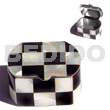 Capiz Gifts Decorative Stainless Metal Casing W/ Inlaid Black Tab/troca Checkered