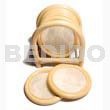 Capiz Gifts Decorative Capiz Glass Coaster W/ Rattan Casing