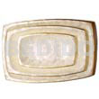 Capiz Gifts Decorative Rectangular Capiz Plate 3 Pc. Set W/ Brass S/3