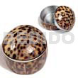 Capiz Gifts Decorative Stainless Metal Round Casing W/ Inlaid Cowrie Shells