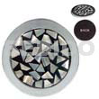 Capiz Gifts Decorative Stainless Metal Coaster W/ Inlaid Crazy Cut Troca Shell