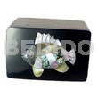 Philippine Wooden Box Wooden Jewelry Box W/ Inlaid Fish Design/black Top/medium