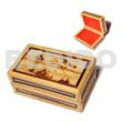 Philippine Wooden Box Bamboo W/ Raffia Jewelry Box / Small L=98mm X W=60mm X H=42mm