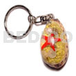 Philippine Keychain Sigay W/ Laminated Seahells / Can Be Personalized W/ Text Inside