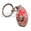 Philippine Keychain Sigay W/ Laminated Seahells / Can Be Personalized W/ Text Inside