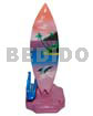 Miniature Surfer Boards 18.5inx3/14inx3.4in Handpainted Wood Removable Surfboard Penholder W/ Card Horlder / Large