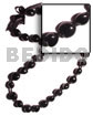 Leis Black Kukui Nuts Ribbon Lei ( Lumbang - 32 Pcs. )