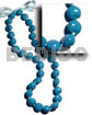 Leis Lei / Kukui Seeds In Bright Blue Color - 32 Pcs/ 34 In.adjustable