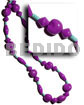 Leis Lei / Kukui Seeds And Nat. Wood Beads In Lavender Combi W/ Nassa Shells / 32 In
