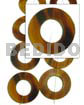 Bone Beads Horn Beads Round Flat Disc Golden Horn 45mm (22mm Inner Circle) (9 Pcs. /strand )