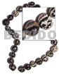 Philippine Seed Beads Lumbang / Kukui Nuts Tiger /black & White ( 16pcs. In 16in. Strand )