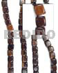 Philippine Wood Beads Camagong Tiger Cubes 10x10mm