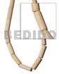 Philippine Wood Beads Nat. White Tube 10mmx30mm