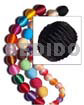 Philippine Wood Beads 20mm Natural White Round Wood Beads Wrapped In Burnt Brown Sutash Cord / Price Per Piece