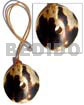 Philippines Necklaces Wax Cord W/ 50mm Disc Brown Lip Tiger Pendant W/ Amber Horn Beads