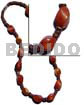 Philippines Necklaces 4-5mm Coco Pklt Nat. W/ 10mmx17mm Twisted Bayong Wood Beads & Matte Gold Resin Beads