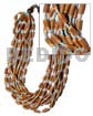 Philippines Necklaces 12 Layer Sig-ed W/ Aqua Blue Glass Beads