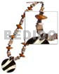 Philippines Necklaces Sq. Cut Hammershell,white Rose, Wood Beads W/ 40mm Mop Zebra W/ Skin Pendant 40mm