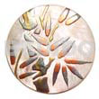 Philippine Pendants Round 40mm Hammershell W/ Handpainted Design - Strokesl/embossed