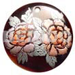 Philippine Pendants Round 40mm Black Tab W/ Handpainted Design - Floral/embossed