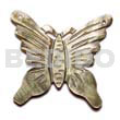 Philippine Pendants 45mm Carved Blacklip Butterfly