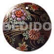 Philippine Pendants Round 40mm Blacktab W/ Handpainted Design - Floral / Embossed