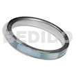 Philippine Rings Inlaid Hammershell In Stainless 5mm Metal Ring / Aqua Blue