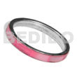 Philippine Rings Inlaid Hammershell In Stainless 5mm Metal Ring / Bright Pink