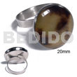 Philippine Rings Big Accent Haute Hippie Ring /adjustable Metal/ 20mm Round And Embossed Laminated Brownlip Tiger