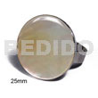 Philippine Rings Big Accent Haute Hippie Ring /adjustable Metal / 25mm Round Flat Top And Laminated Mop Shell